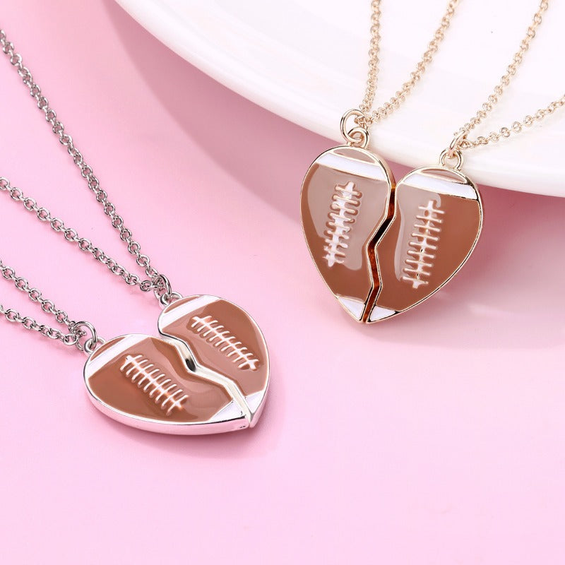 Wholesale Football Heart Necklace Set ACC-NE-Hanp010