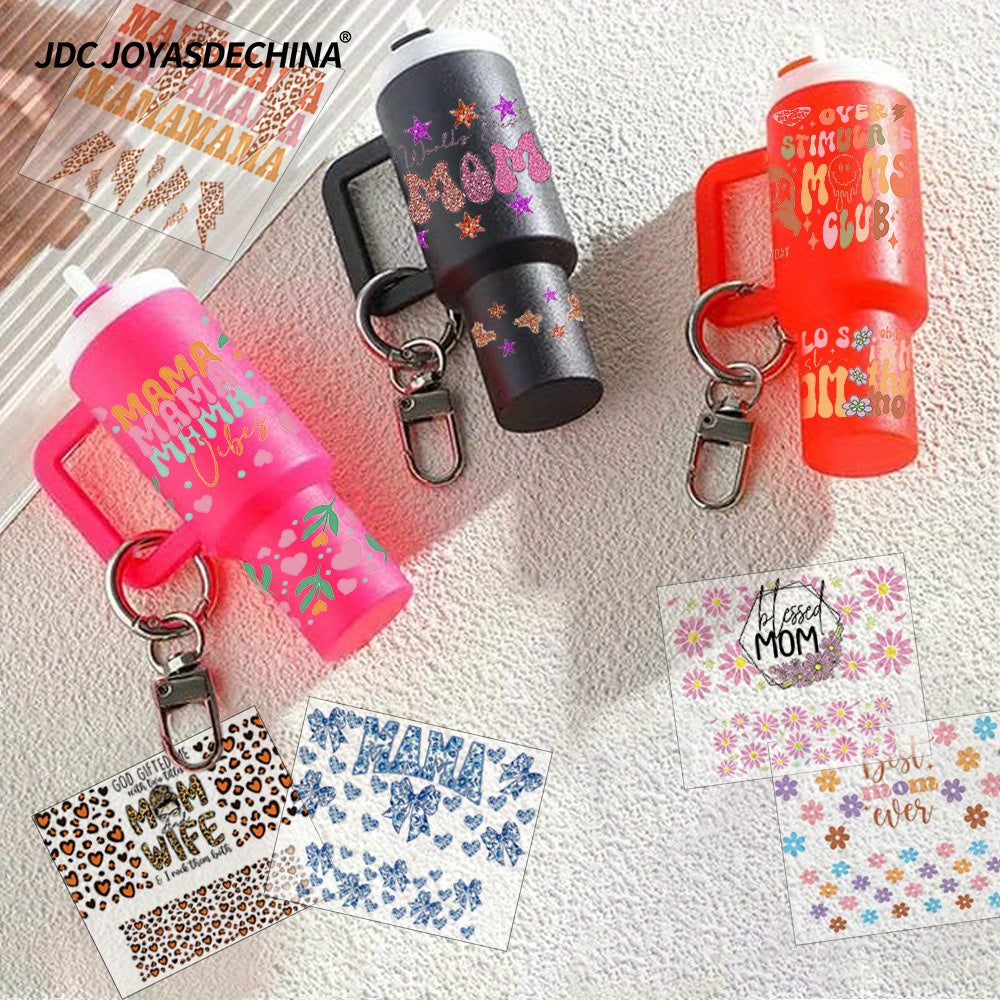 10pcs/16pcs/20pcs UV DTF Wraps for Mini Tumbler Cup Lipstick Holder Keychain, Cute Charms for Handbags And Backpack DIY Gift Cup Sticker Gift