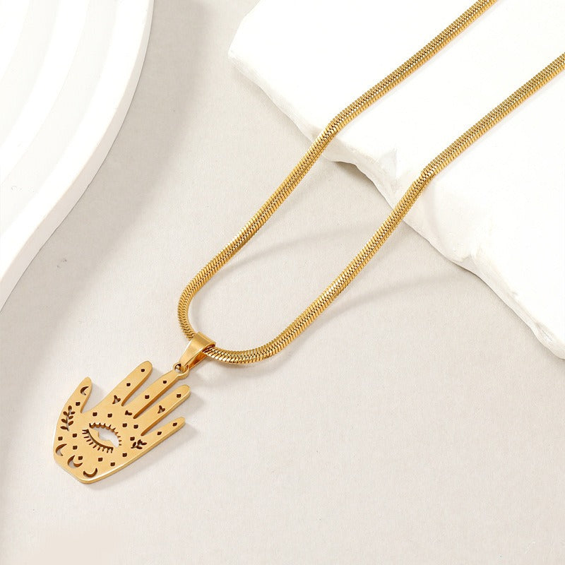 Wholesale Stainless Steel Hollow Jewelry Square Playing Card Necklaces ACC-NE-WangG003