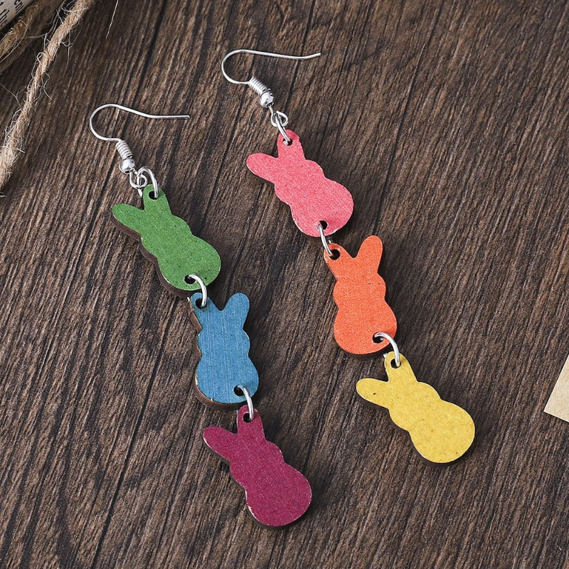 Wholesale Easter Colorful Bunny Stitching Earrings ACC-ES-ChuLian120