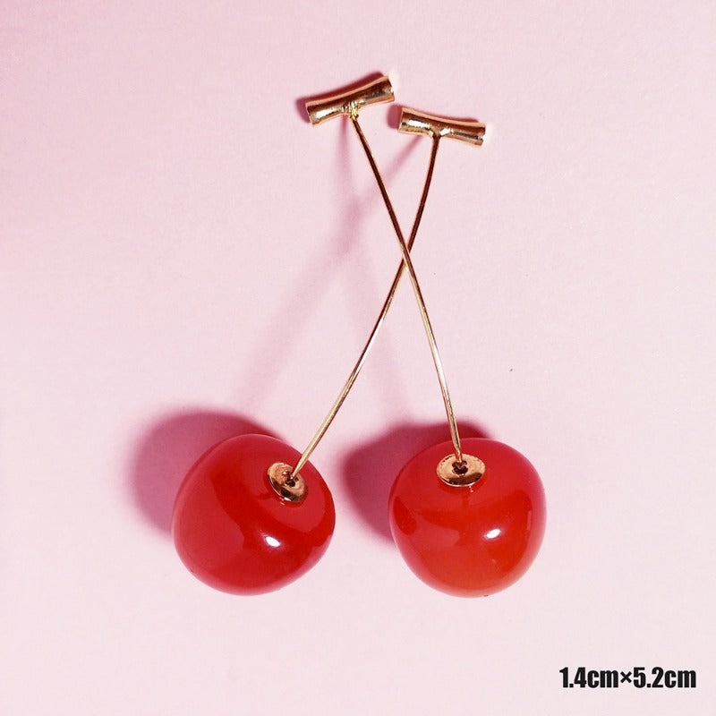 Wholesale Cute Fruit Cherry Long Earrings ACC-ES-WaNao001