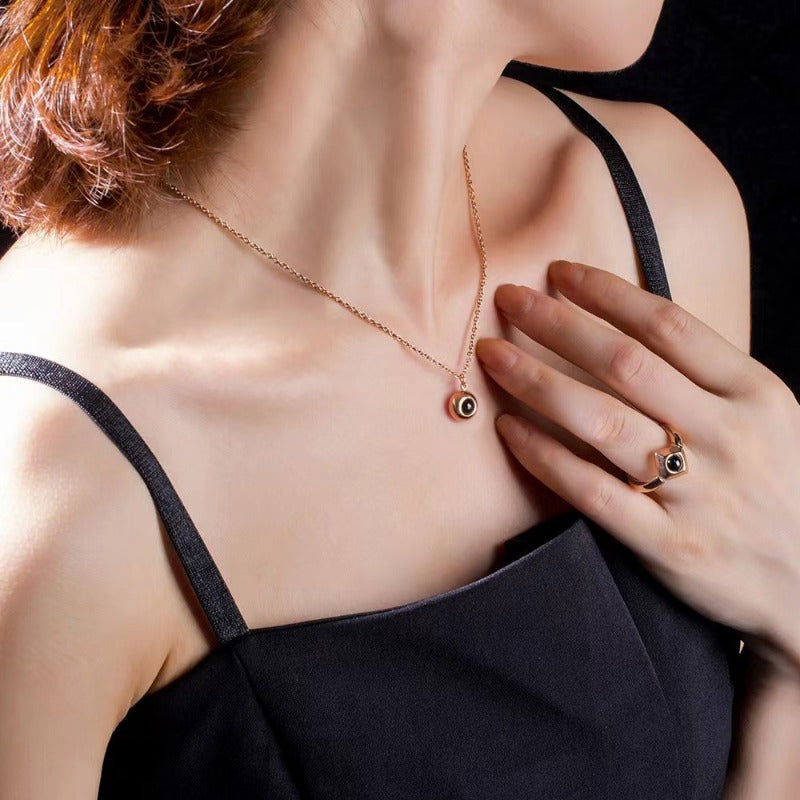 Wholesale 100 Languages I Love You Projection Necklace ACC-NE-Shiyu004