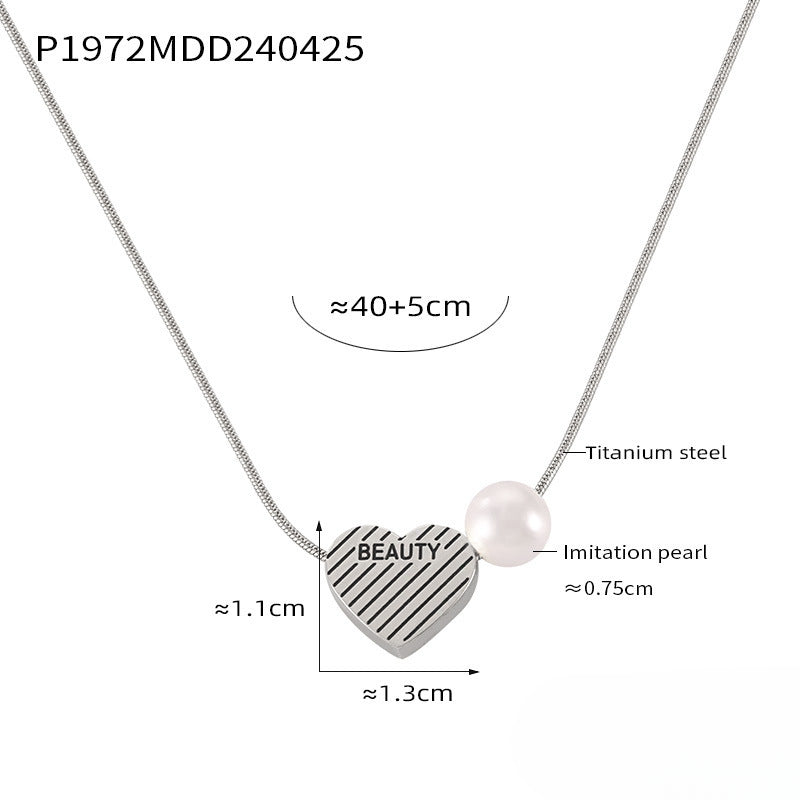 Wholesale Retro Love Water Drop Glass Stone Pendant Titanium Steel Gold Plated Necklaces ACC-NE-OMK007