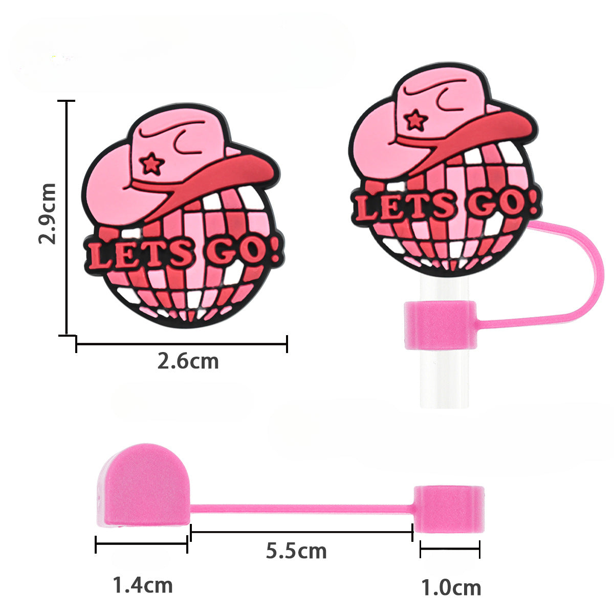 Wholesale Random 100pcs Straw Tube Cap Cowboy Girl Straw Cover ACC-SCR-RYY054