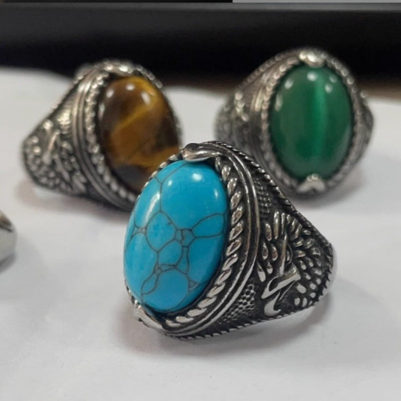 Wholesale Eagle Gemstone Stainless Steel Ring ACC-RS-Moer011