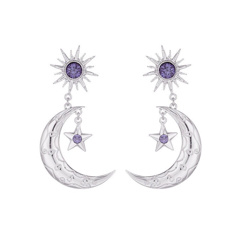 Wholesale Electroplating Star Moon Earrings ACC-ES-XingHe006