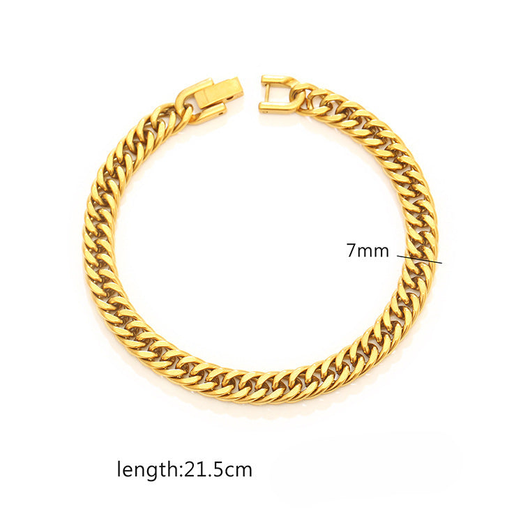 Wholesale Stainless Steel Cuban Bracelet 18K Gold Bracelets ACC-BT-MuShan001
