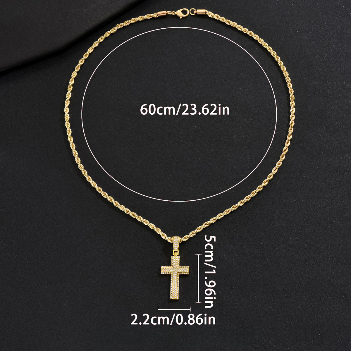 Wholesale Hip Hop Cross Diamond Cuban Chain Necklace Alloy Necklace ACC-NE-BaSha002