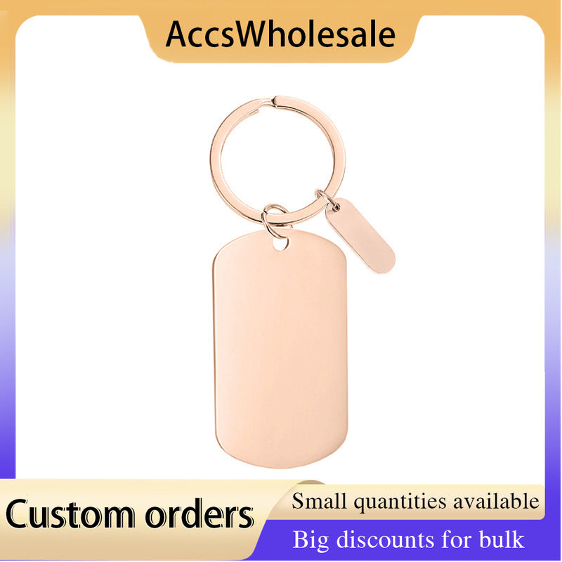 Custom Keychain with Laser Engraved Text or Logo - Multi-color Small Strip Metal Keychain