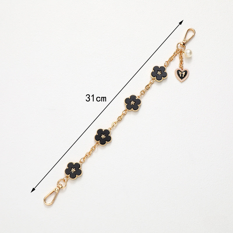 Wholesale Acrylic Five Leaf Clover Metal Keychain Chain Keychains ACC-KC-GeLian001