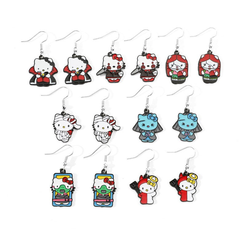 Wholesale Cute Cartoon Kitten Halloween Series Earrings ACCVIP-ES-KeFeng005