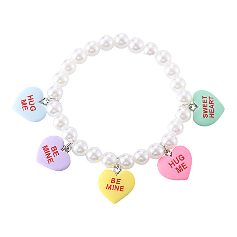 Wholesale Valentine's Day Love Pearl Beaded Stretch Bracelet ACC-BT-zhiyu004
