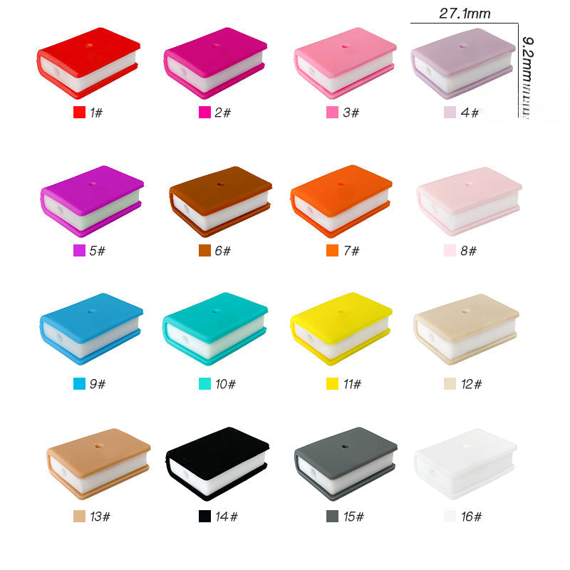 Wholesale 10PCS Color Book Silicone Focal beads
