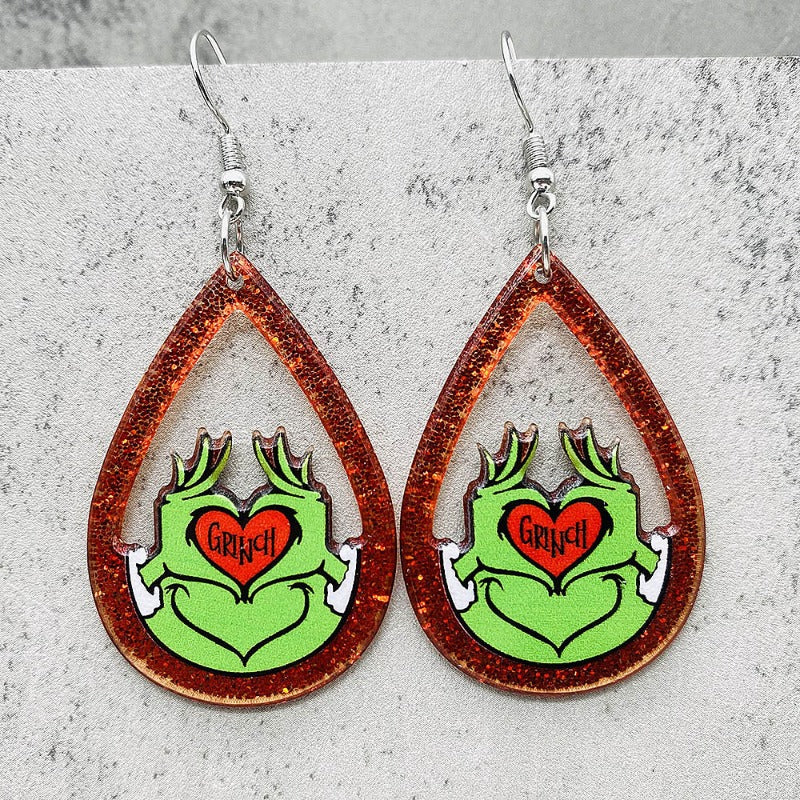 Wholesale Christmas Acrylic Classic Red Santa Hat Earrings ACC-ES-ChenY094