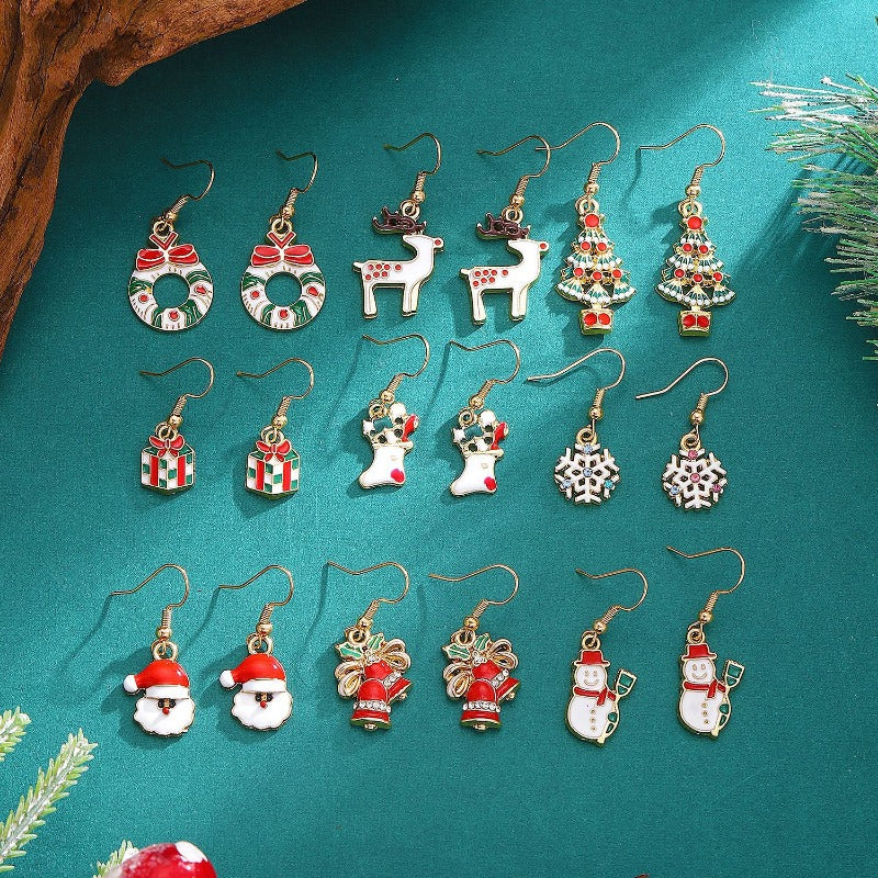 Wholesale Christmas Tree Elk Socks Earrings Necklace Set ACC-NE-MY019