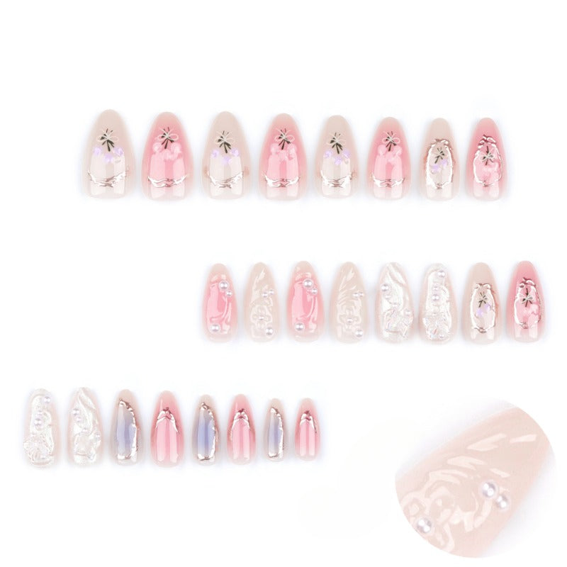 Wholesale 24 Pieces/box Aurora Butterfly Press-on Nails Kits Nail Stickers ACC-NS-LeFan118