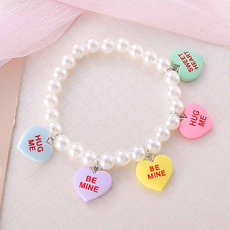 Wholesale Valentine's Day Love Pearl Beaded Stretch Bracelet ACC-BT-zhiyu004