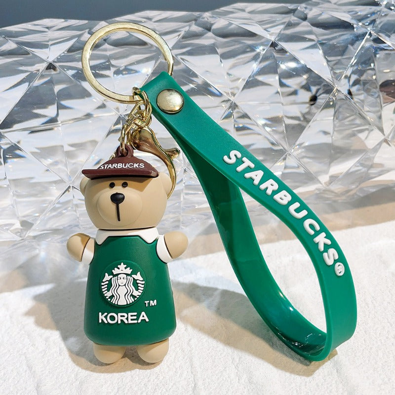 Wholesale Bear Barista Epoxy Doll Keychains ACC-KC-QiWei005