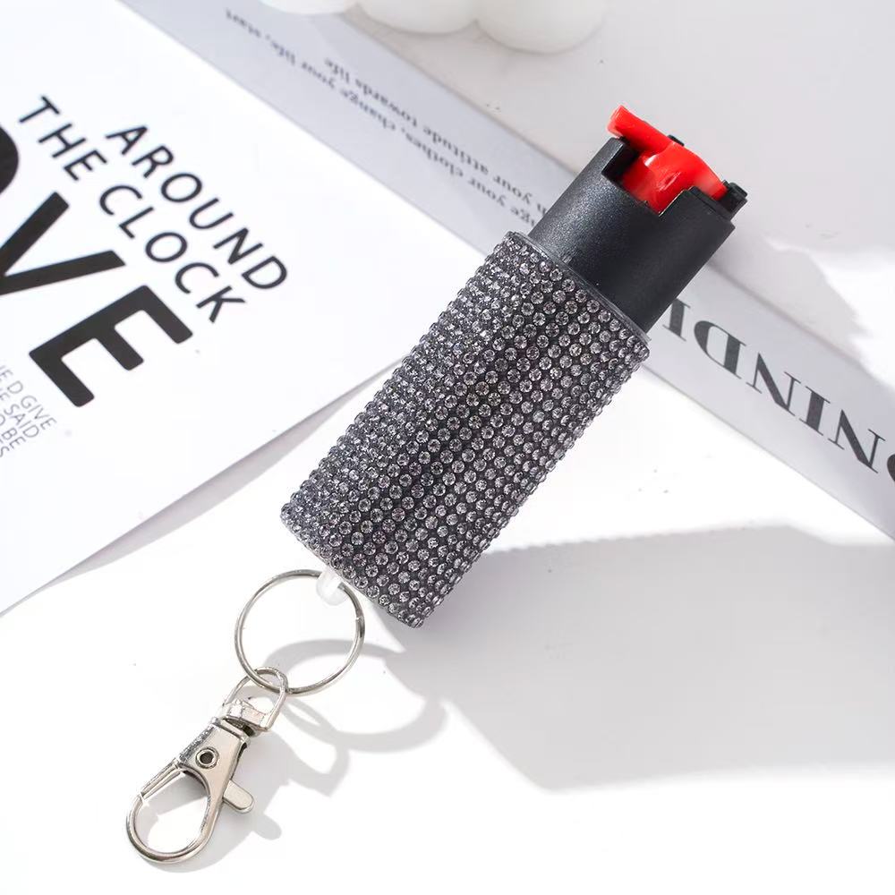 Wholesale Quick Release Spray Solid Color Rhinestone Keychain for Women