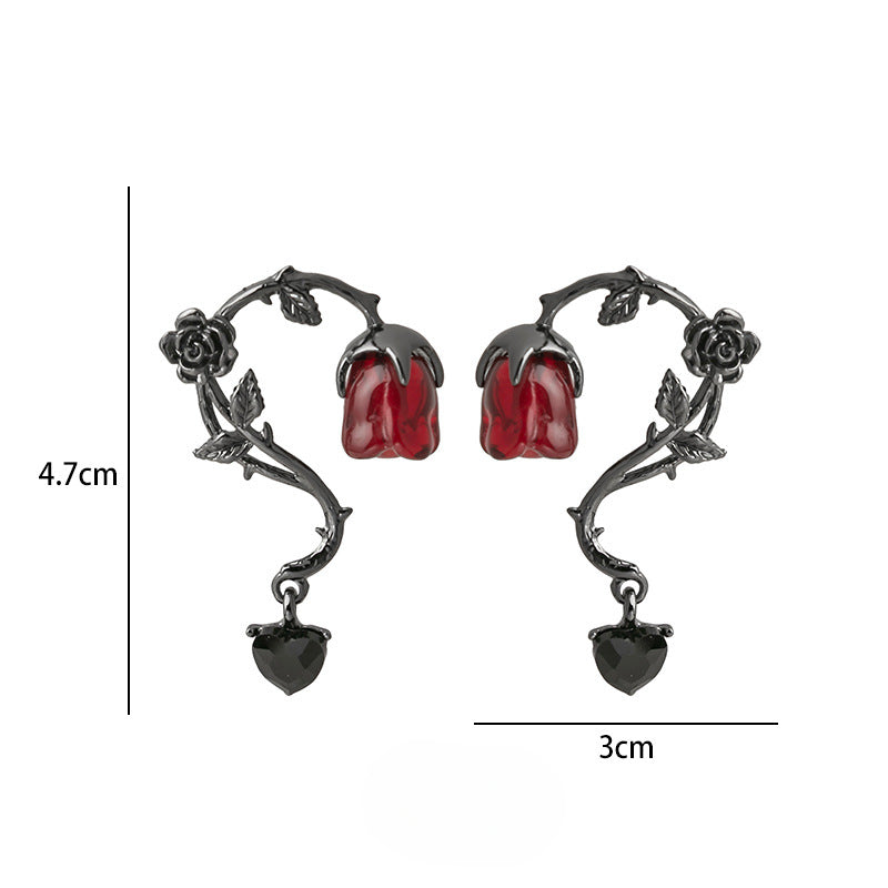 Wholesale Dark Wind Wind Wind Broken Rosa Earrings ACC-ES-MDD062