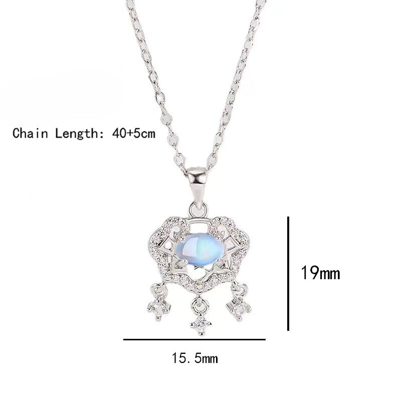 Wholesale Titanium Steel Necklace Zircon Pendant Clavicle Necklaces Choker Necklace ACC-NE-Qingyan006