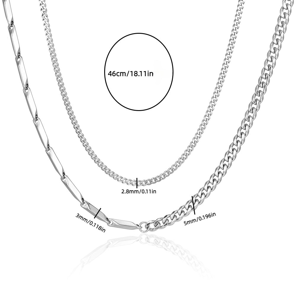 Wholesale Titanium Steel Double Layer Vintage Necklaces ACC-NE-Yixin002