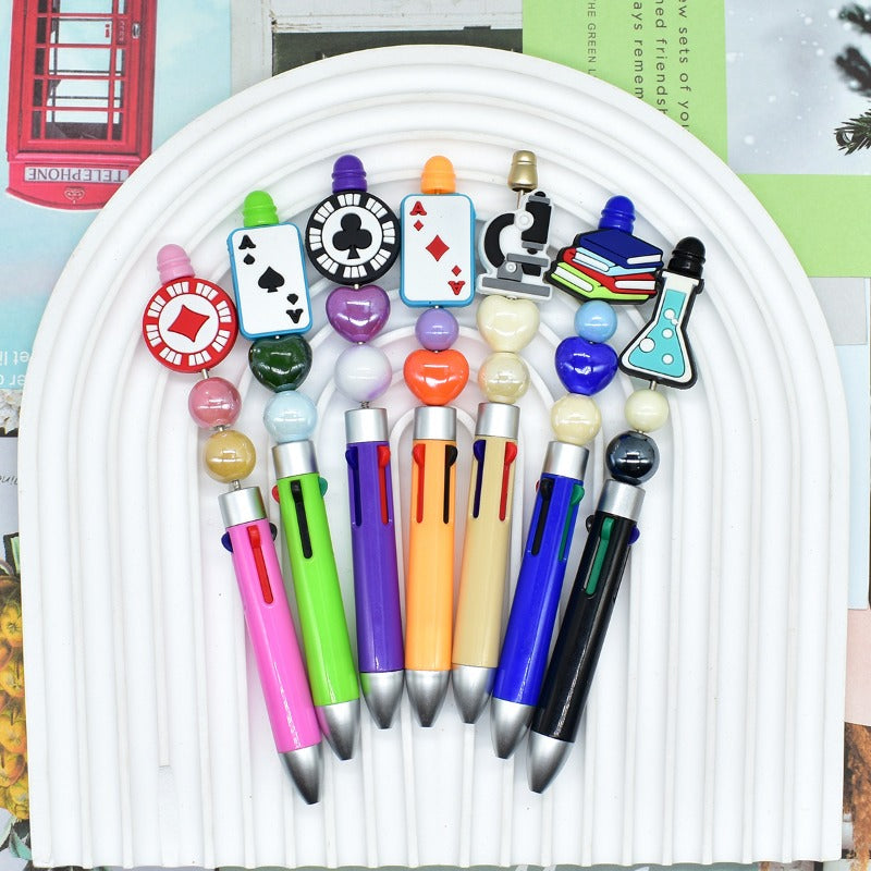 Wholesale Random 100pcs Cartoon Image PVC Soft Glue Focal Beads DIY Beaded Pen Accessories  ACC-BDS-RYY014