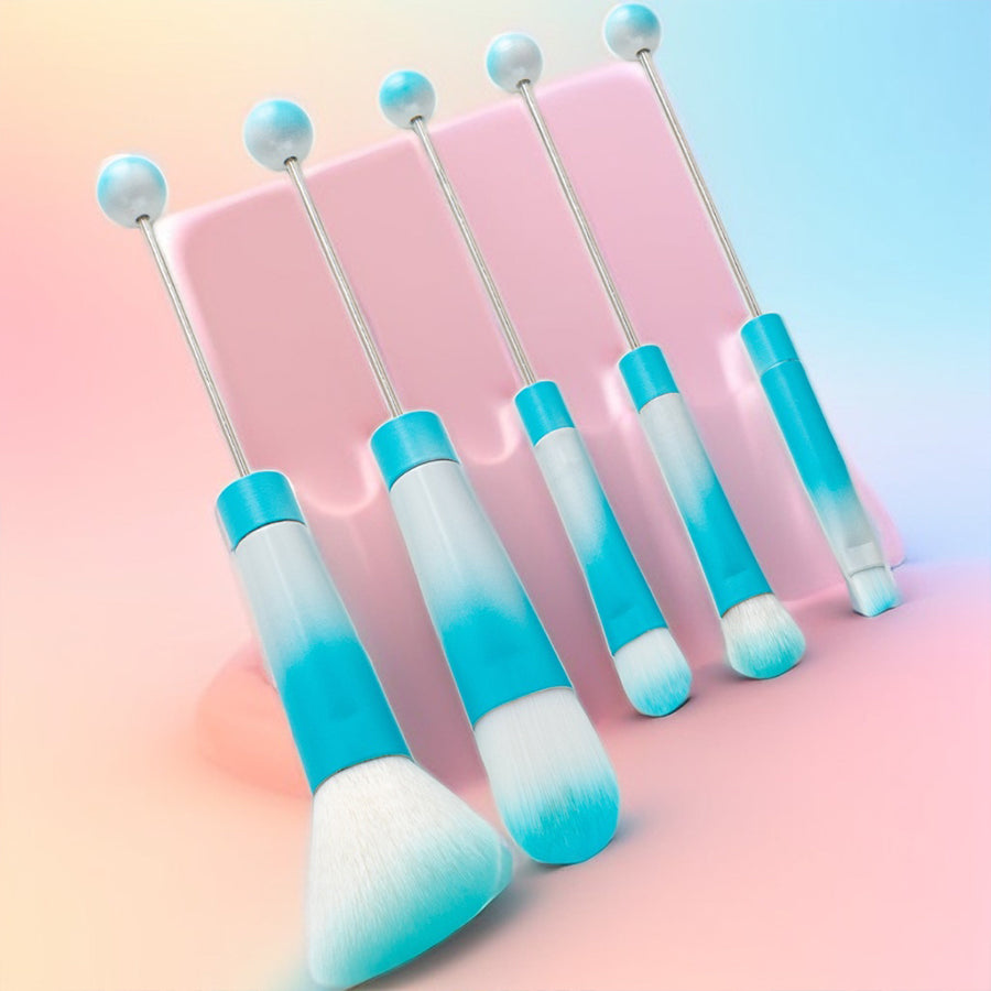 Wholesale Gradient Color Beadable 5-piece Set DIY Beaded Makeup Brush Beauty Tools ACC-MB-HuaH002