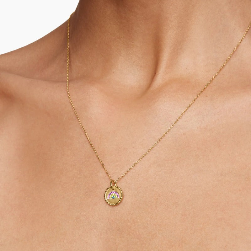 Wholesale Stainless Steel Fan Rainbow Necklace Sweater Chain ACC-NE-XuanChi008