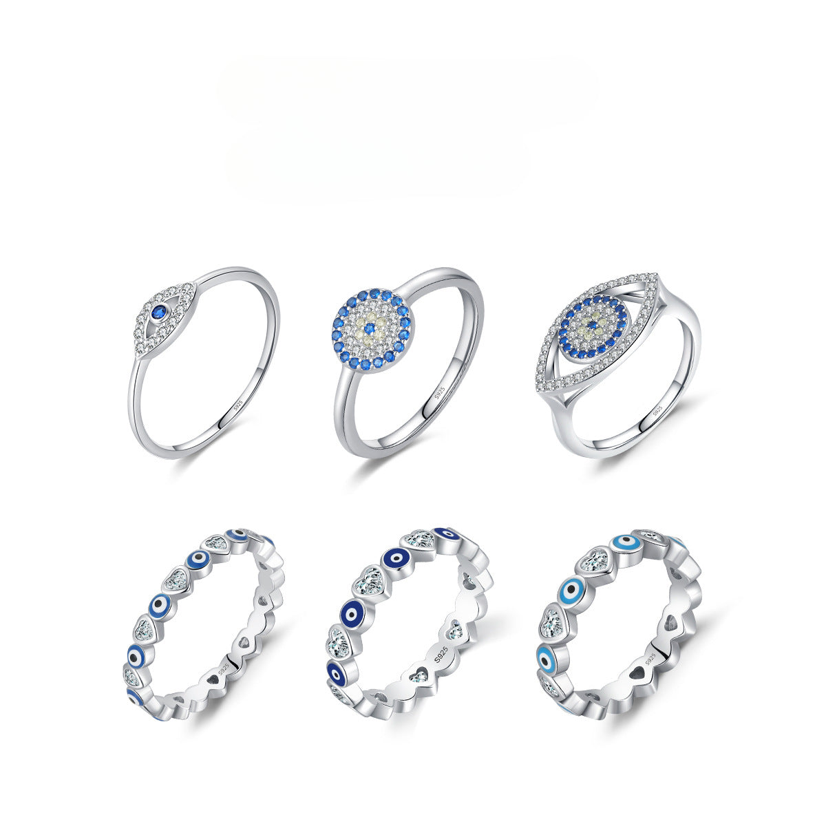 Wholesale S925 Sterling Silver Evil Eye Ring ACC-RS-MoDian010