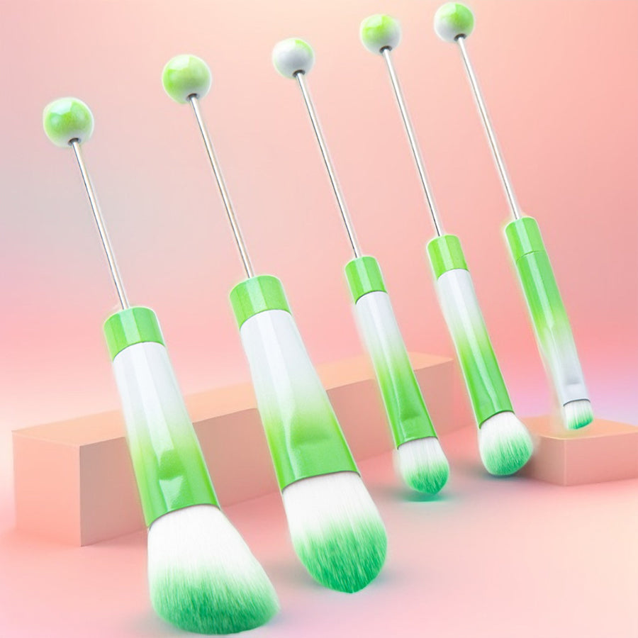 Wholesale Gradient Color Beadable 5-piece Set DIY Beaded Makeup Brush Beauty Tools ACC-MB-HuaH002