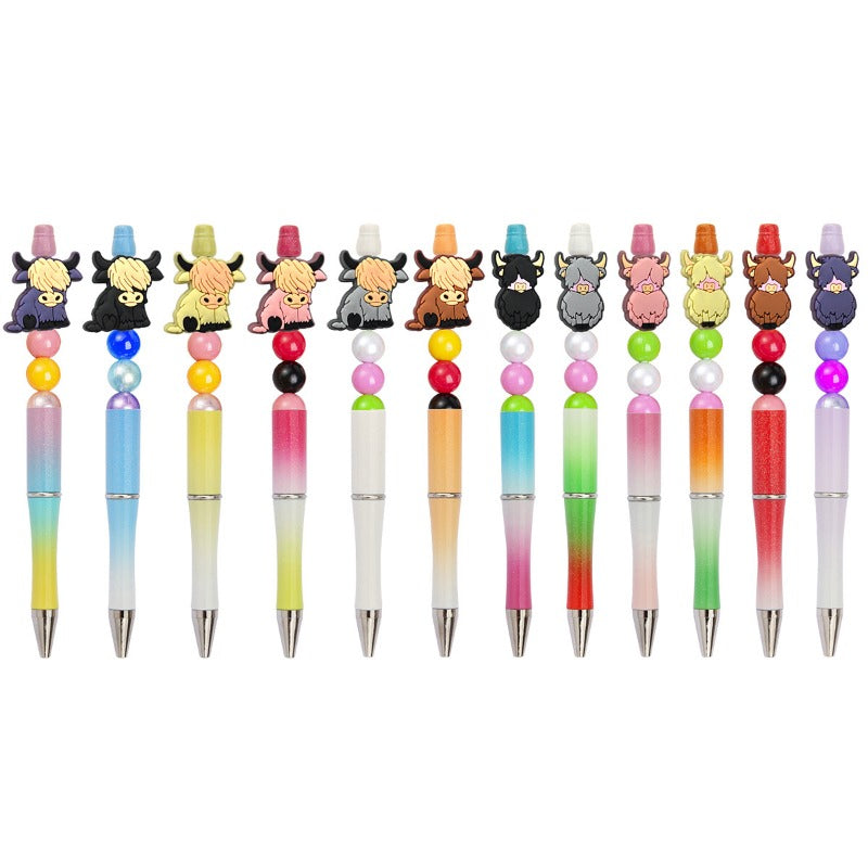 Wholesale Random 100pcs Cartoon Animals PVC Soft Glue Focal Beads DIY Beaded Pen Accessories  ACC-BDS-RYY012