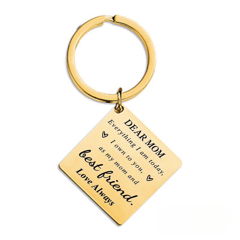 Wholesale Mother's Day Gift Metal Square Keychain ACC-KC-Ganggu008