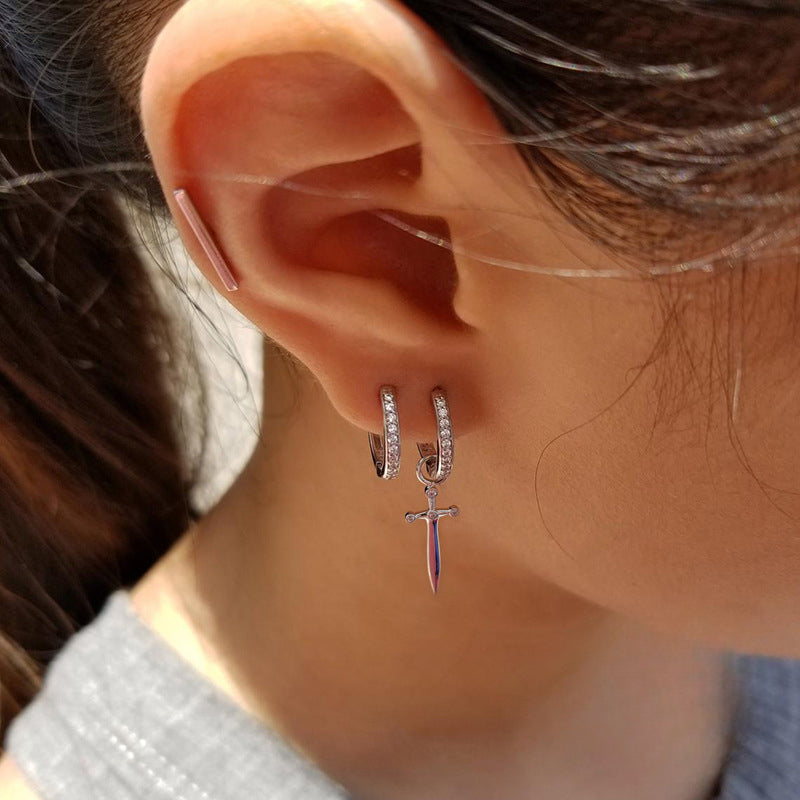 Wholesale S925 Sterling Silver Dagger Earrings Earrings with Diamonds Blingbling Earrings ACC-ES-KaNaier006