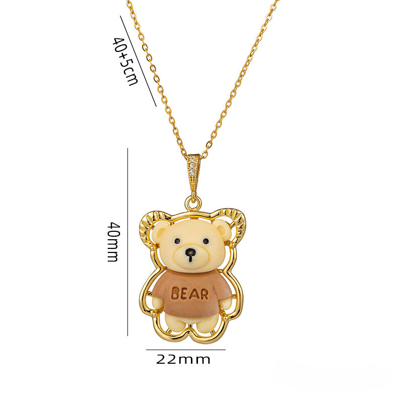 Wholesale Cartoon Animal Image Pendant Cute Necklaces Titanium Steel Necklace ACC-NE-Kouz007