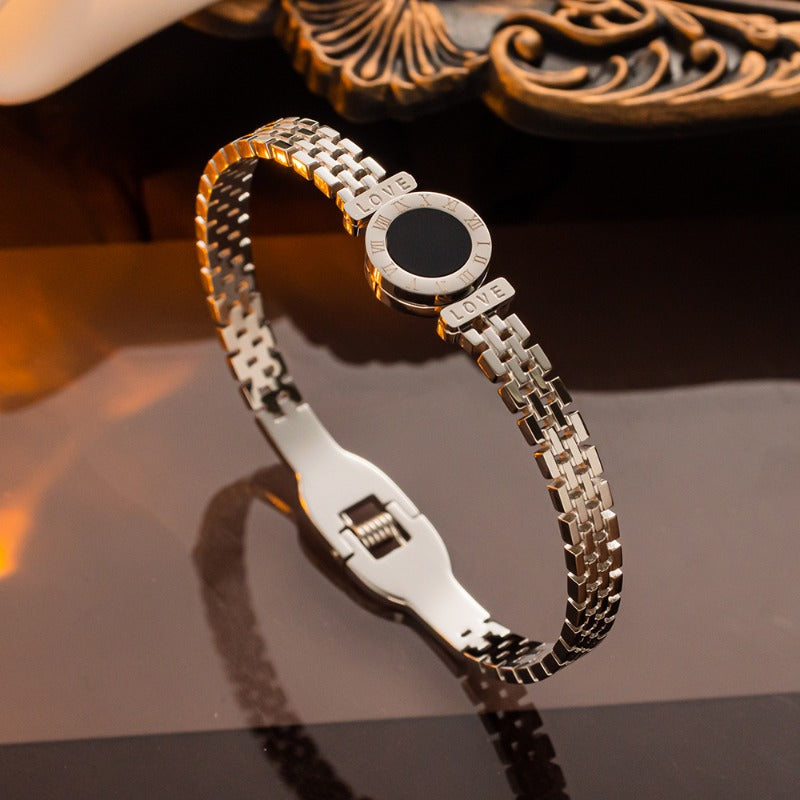 Wholesale Titanium Steel 18K Gold Plated Number Ring Bracelet ACC-BT-NaBao005