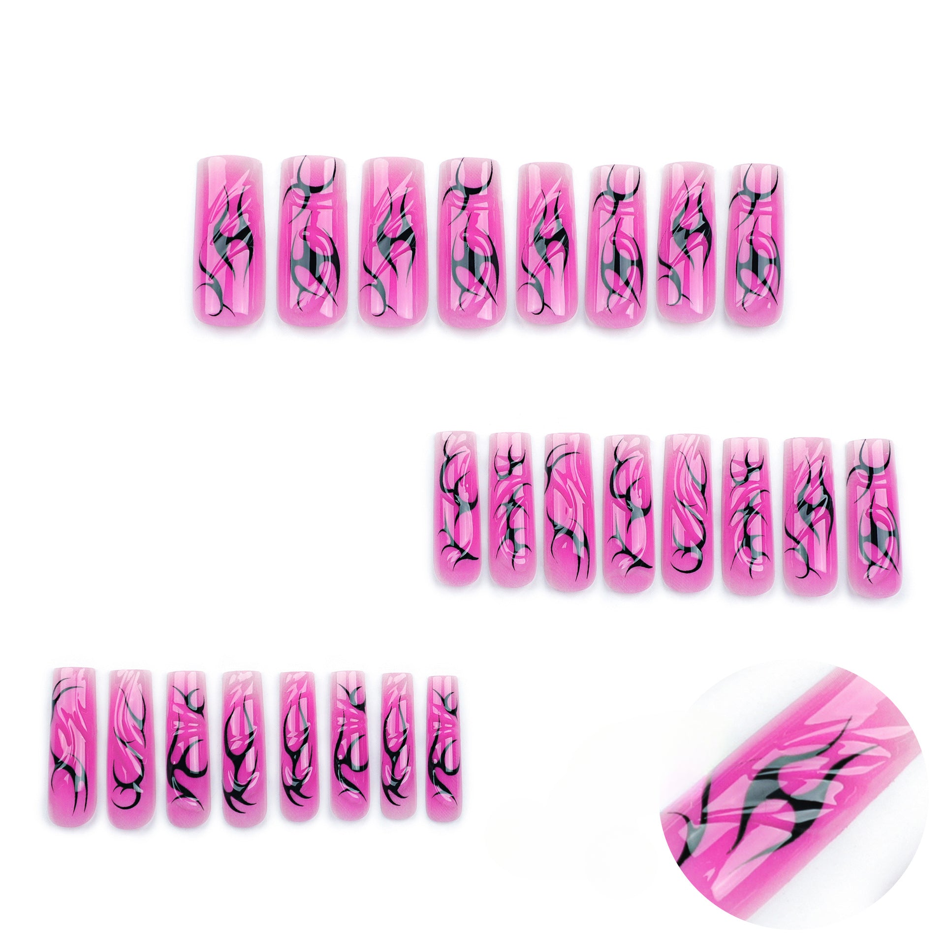 Wholesale 24 Pieces/box Smudge Press-on Nails Kits Nail Stickers ACC-NS-LeFan057