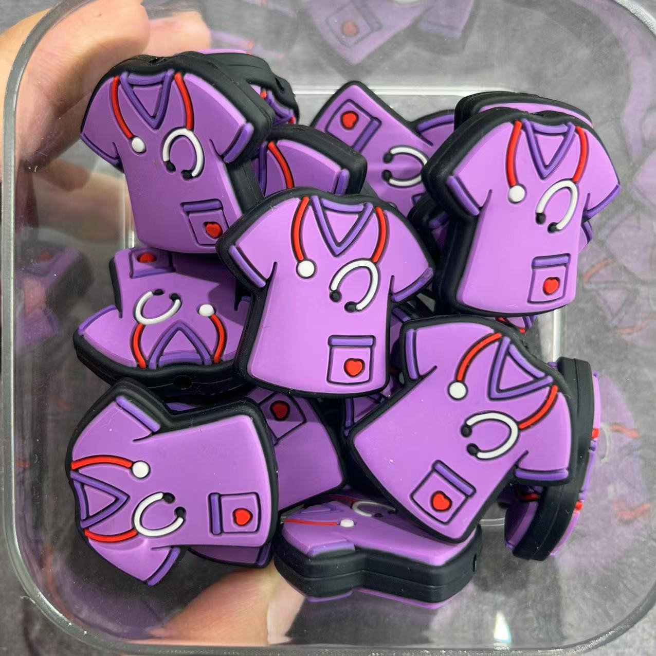 Wholesale 20pcs Cartoon Nurse Silicone Beads Focal Beads DIY Beaded Pen Accessories ACC-BDS-RongFa030