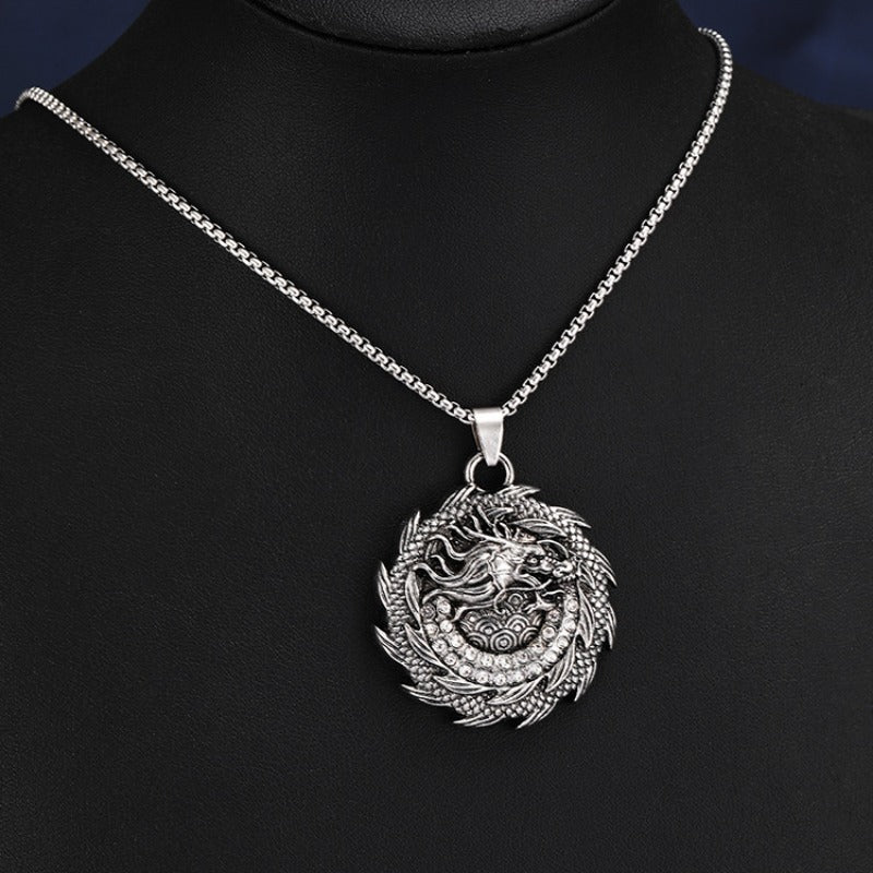 Wholesale Chinese Dragon Pendant Men Necklace ACC-NE-Yuj002