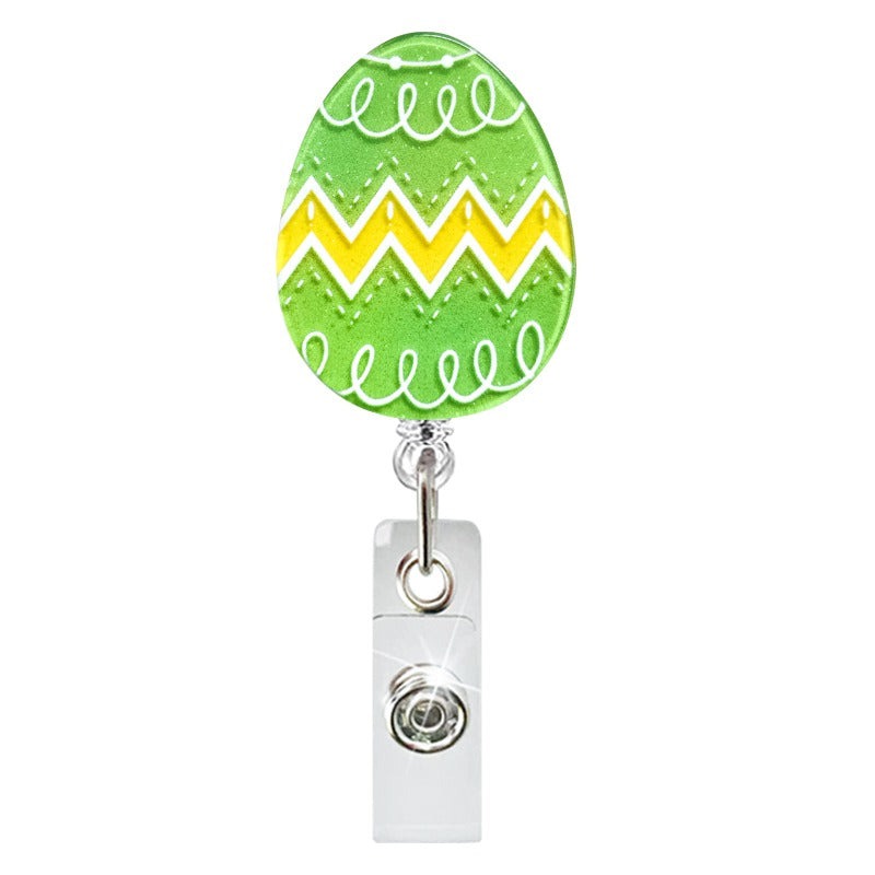 Wholesale Easter Acrylic Egg Rotating Doctor Nurse Retractable Keychain ACC-KC-QiDing026
