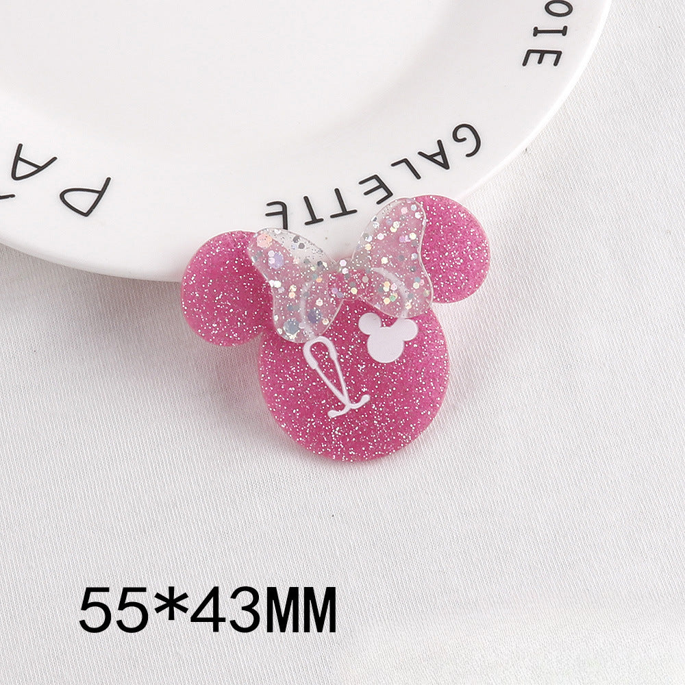 Wholesale 10pcs DIY Flatback Cartoon Acrylic Flatback Badge Reels Retractable Keychain DIY Accessories ACC-FK-OuYe001