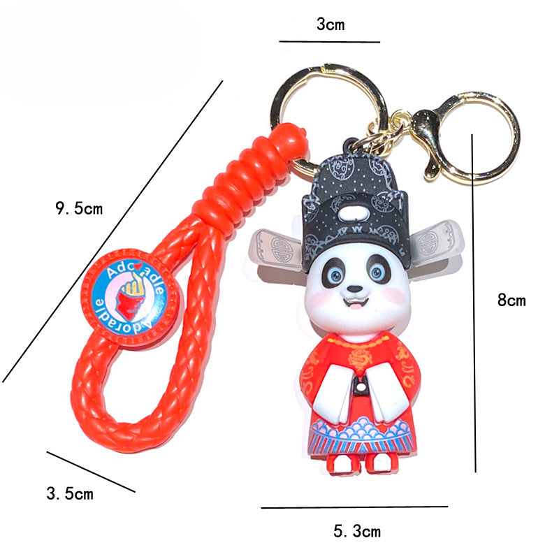 Wholesale Cartoon Cute Panda PVC Soft Keychains Silicone Creative Keychain ACC-KC-XinShu015