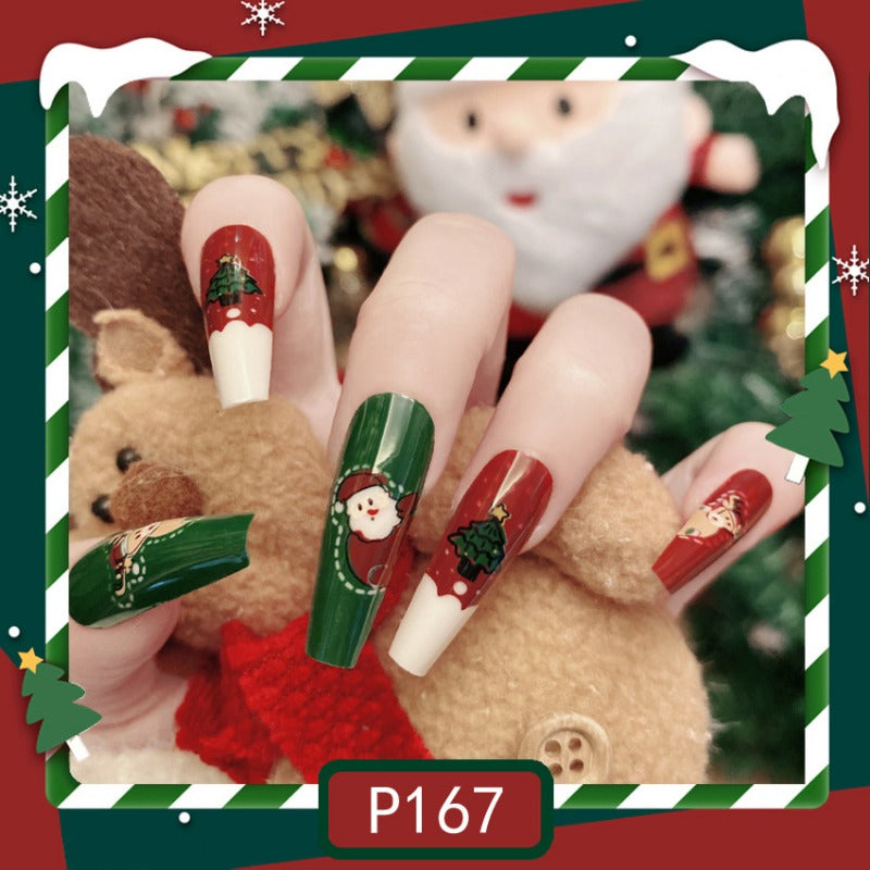 Wholesale 24 Pieces/box Christmas Purple Bunny Nails Kits Nail Stickers ACC-NS-DiNa011