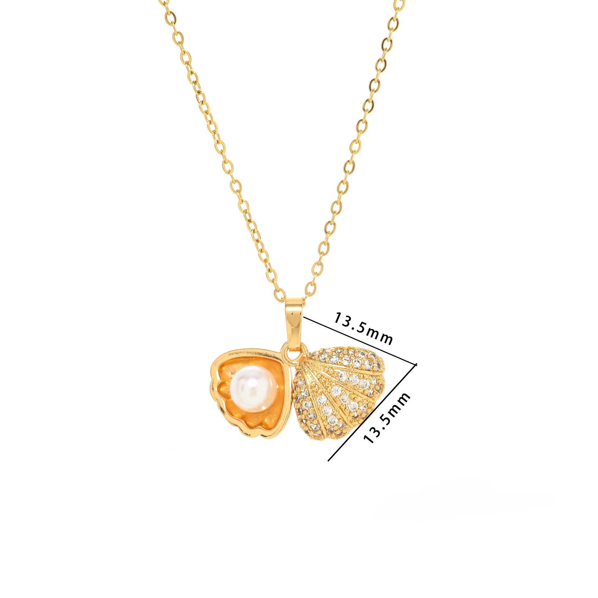 Wholesale Fan Shape Pendant Titanium Steel Necklace ACC-NE-Kucai003