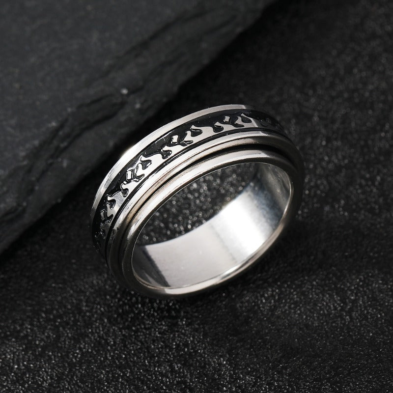 Wholesale Flame Rotating Ring Stainless Steel Ring ACC-RS-ZhongQi002