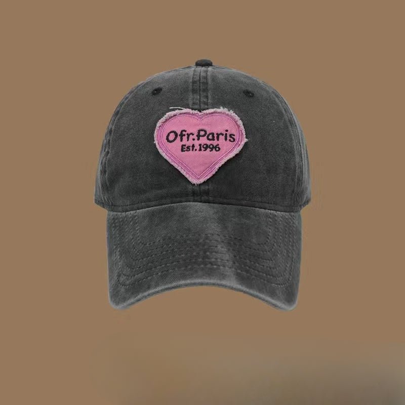 Wholesale Retro Cotton Love Heart Hat Soft Top Baseball Cap ACC-HT-KME007