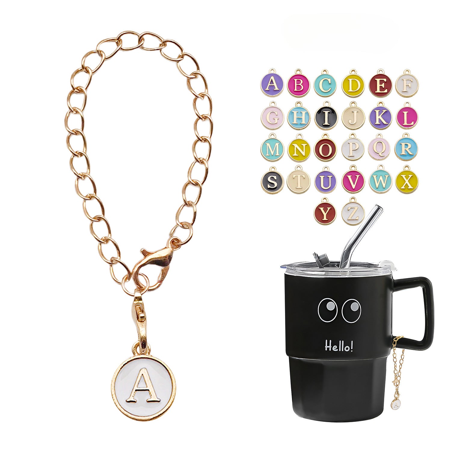 Wholesale 40oz Cup Pendant Keychain Backpack Chain with Letter Pendant ACC-KC-ZhongFan001