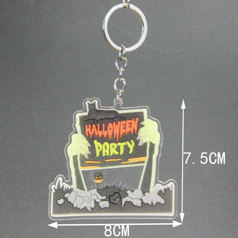 Wholesale Halloween Acrylic Tombstone Keychains ACC-KC-Shengh003
