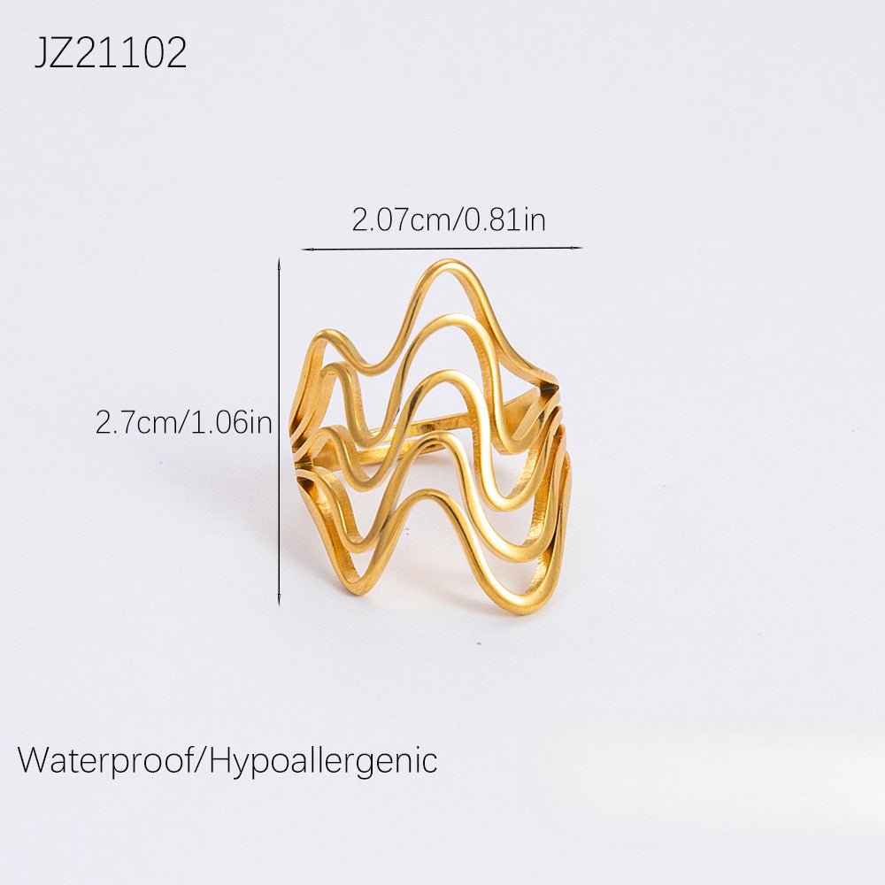 Wholesale Irregular Oval Luxury 18K Gold Rings ACC-RS-YuHui005