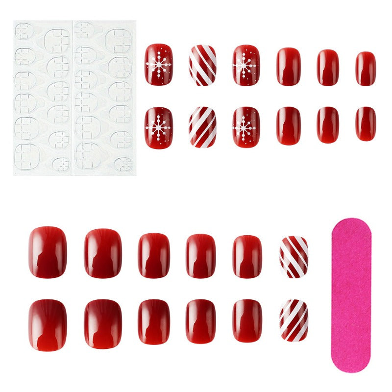 Wholesale 24 Pieces/box Christmas Glossy Nails Kits Nail Stickers ACC-NS-MiKe001